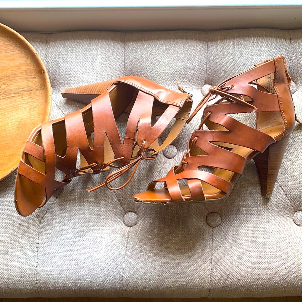 Franco Sarto cognac sandals Sz 8.